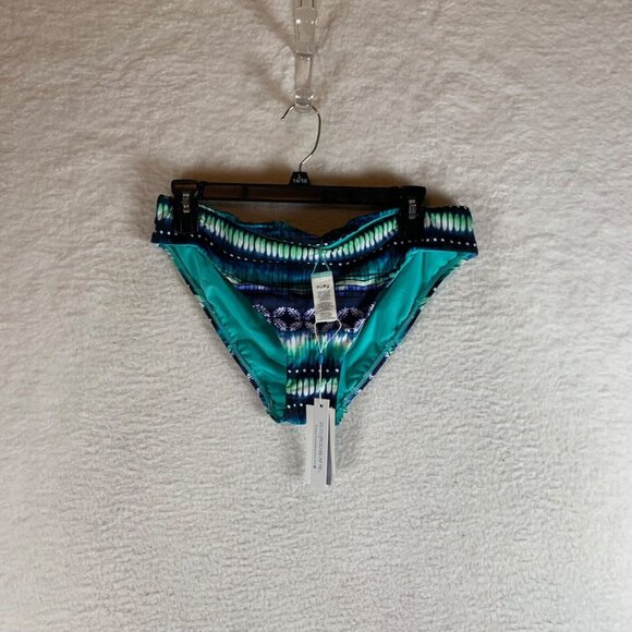 Bleu Rod Beattie Womens Navy Printed Ruched-Back Bikini Bottoms Size 10 NWT 9934 - Picture 1 of 9